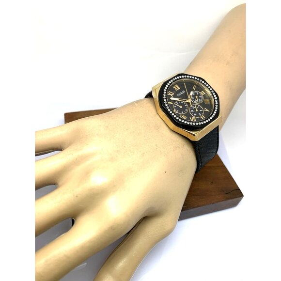Guess Women\'s Watch GW0753L4 Quartz Gold Black Leather Strap Gemmed 36mm main image 7